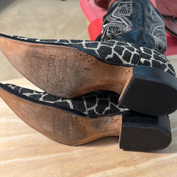 Herencia brand black/ white zebra design on Stingray western boots US 9 1/2 D - Picture 8 of 12